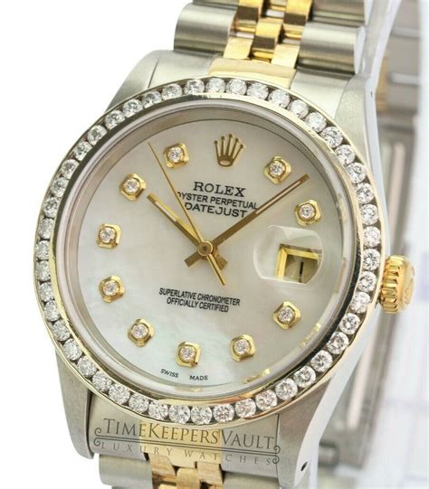 rolex datejust with diamond bezel|Rolex Datejust 36 with diamonds.